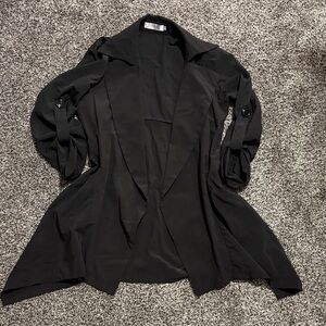 Yi Lian Elegant Waterfall Style Black Blazer Size L